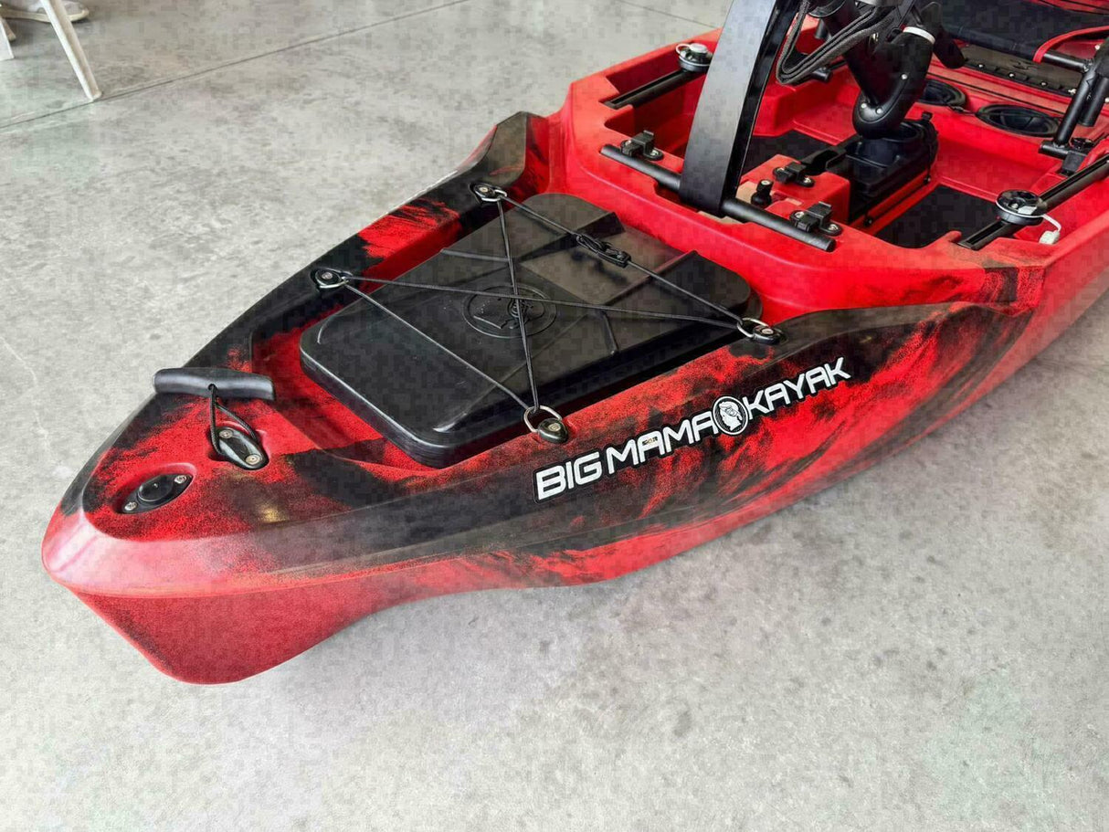 canoa monoposto divisibile a pedali con elica BIG MAMA KAYAK TRIKEN 330 LIVE S componibile + motore Bixpy K1 Angler PRO Kit Outboard con batteria inclusa PP-768 Wh + Adattatore centrale vano copripedali