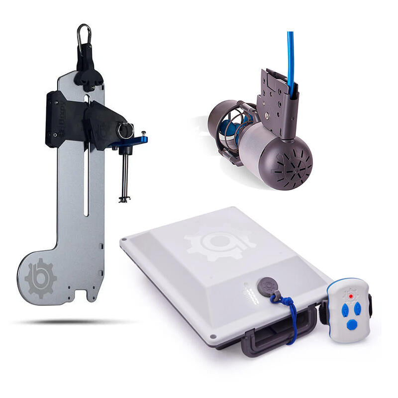 Motore elettrico per kayak Bixpy K1 Outboard Kit con batteria PP-378 Wh v4 + Adattatore Bixpy Eddyline Versa Rudder