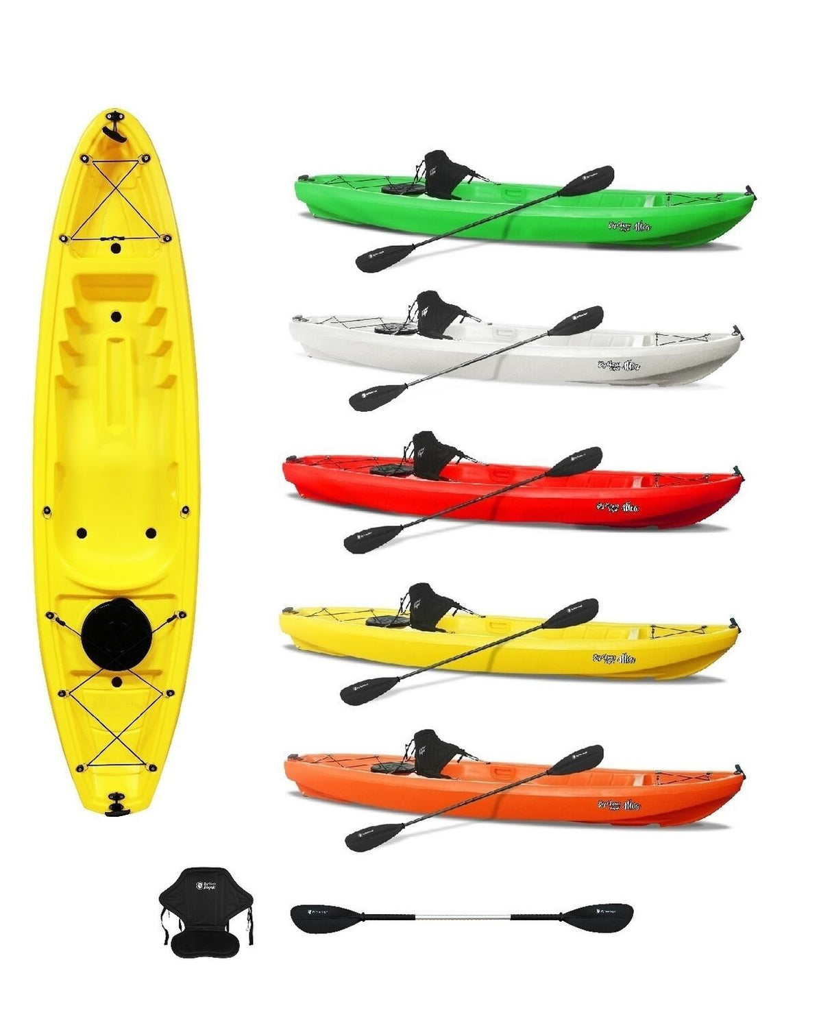 MOA BIG MAMA KAYAK - CANOA DA 265 CM + 1 GAVONE + 1 PAGAIA + 1 SEGGIOLINO + 1 RUOTINO ( FULL PACK ) - COLORE ROSSO