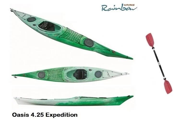 Rainbow Oasis 4.25 Expedition - Kayak 1 Posto 425 Cm + Gavoni + Schienale + Sedile + Pagaia
