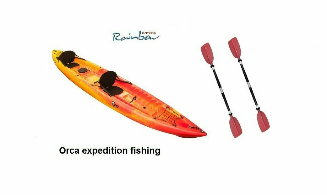 Rainbow Orca Expedition Fishing Canoa Sit On Top 2/3 Posti 420 Cm + 2 Pagaie