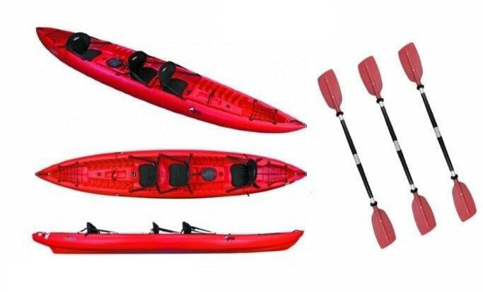 Rainbow Orca Expedition - Canoa Sit On Top 3 Posti 420 Cm + Gavoni + 3 Sedili + 3 Pagaie