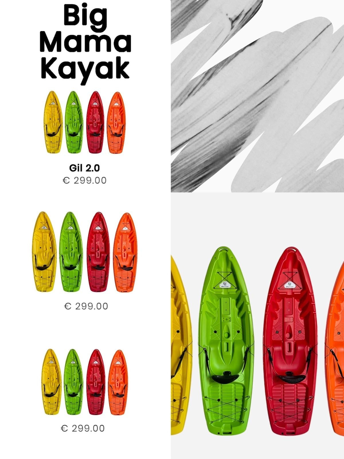 canoa monoposto GIL 2.0 Big Mama START - kayak da 254 cm + seggiolino + pagaia - verde