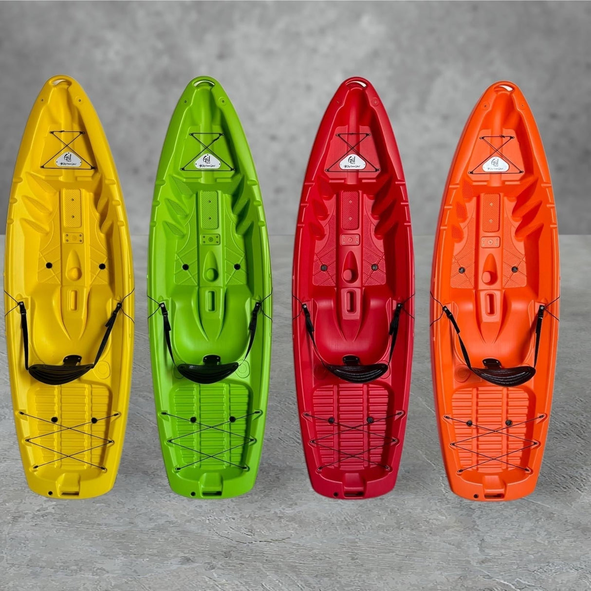 kayak fishing canoa GIL 2.0 Big Mama Kayak canoa monoposto da 254 cm + 2 p.canne interni + seggiolino + pagaia - Giallo