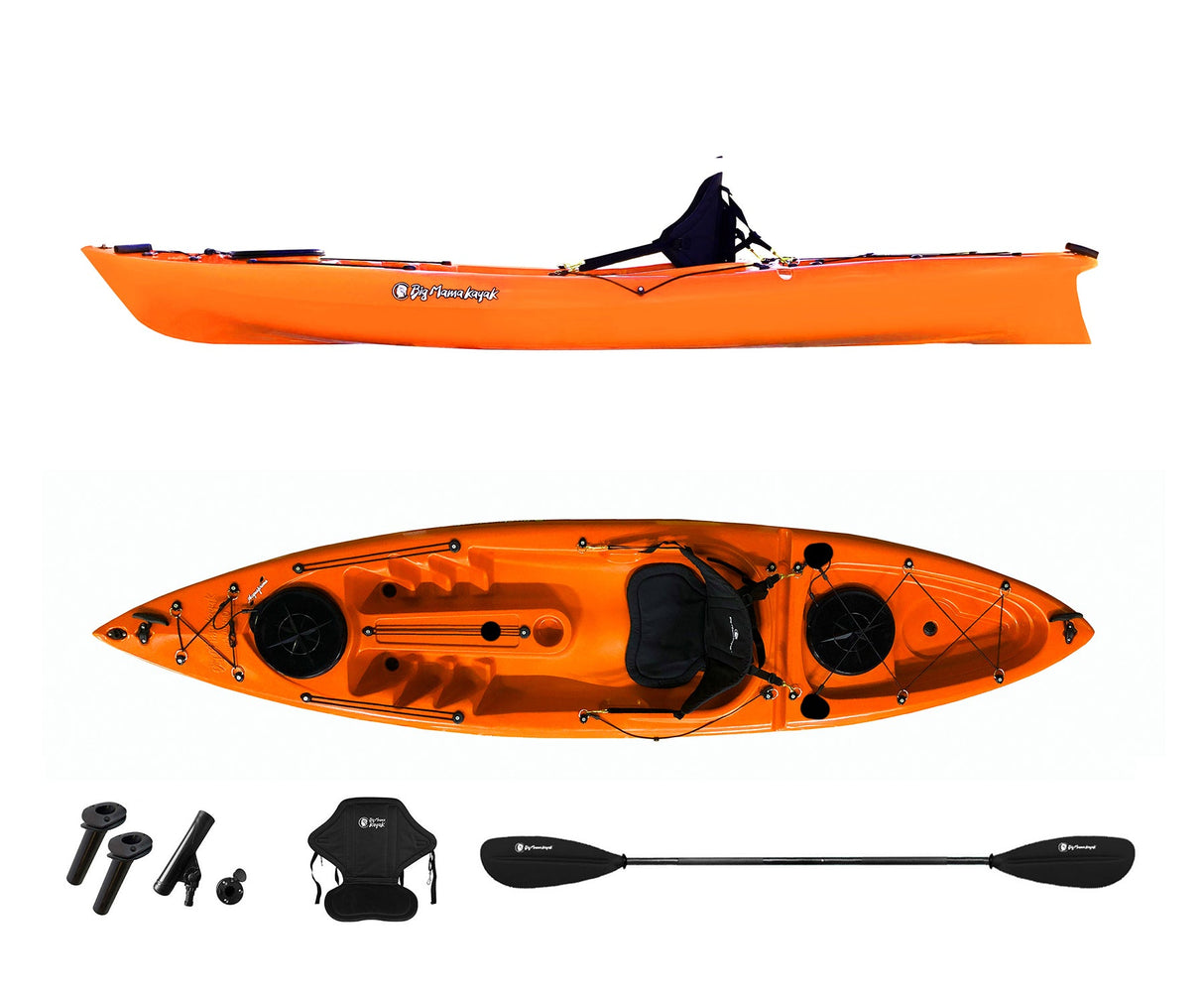 Canoa monoposto acquaprima Big Mama Kayak 310 cm + 2 gavone + 3 portacanne + 1 pagaia + 1 seggiolino (full pack) - arancione