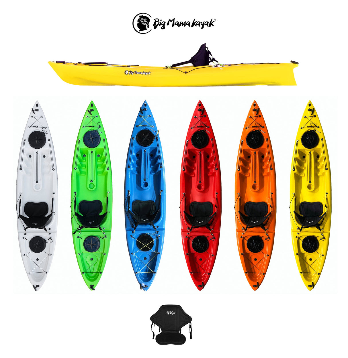 Canoa monoposto Acquaprima Big Mama Kayak monoposto da 310 cm + 2 gavoni + 1 seggiolino (PACK 2)