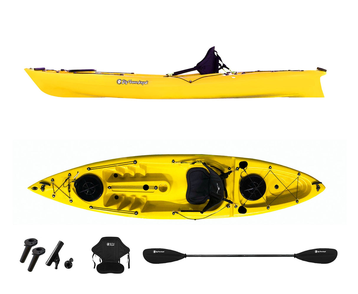 Canoa monoposto acquaprima Big Mama Kayak 310 cm + 2 gavone + 3 portacanne + 1 pagaia + 1 seggiolino (full pack) - giallo