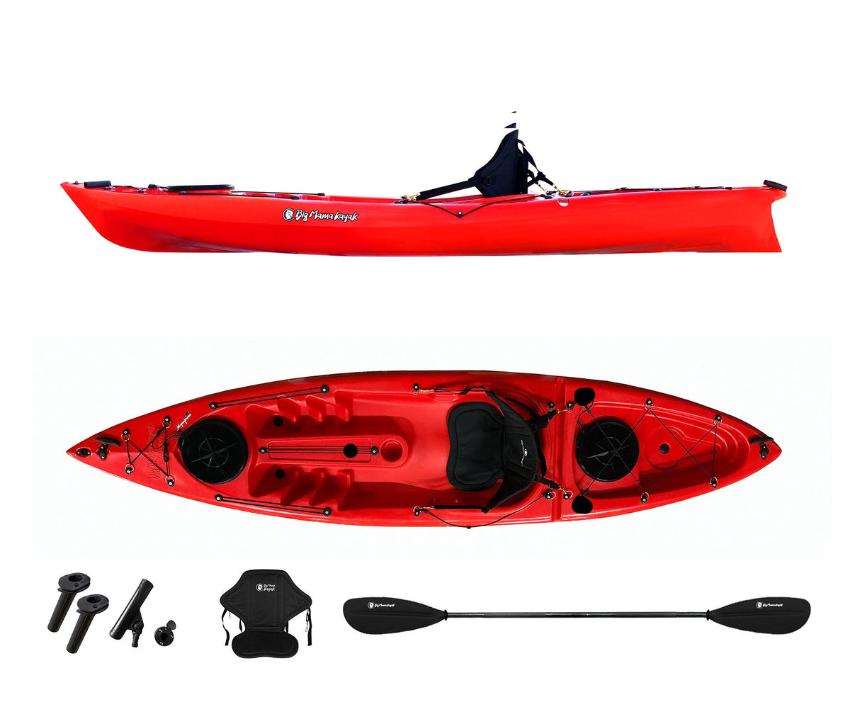 Canoa monoposto acquaprima Big Mama Kayak 310 cm + 2 gavone + 3 portacanne + 1 pagaia + 1 seggiolino (full pack) - rosso