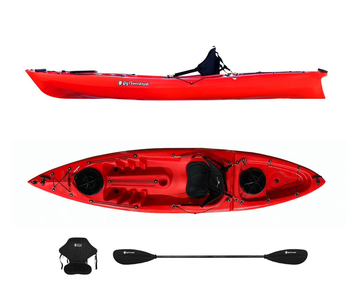 Kayak posto singolo acquaprima Big Mama Kayak - canoa da 310 cm + 2 gavone + 1 pagaia + 1 seggiolino (full pack) - rosso