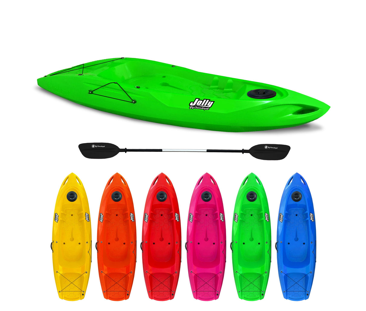 Offerta canoa monoposto jolly 2.0 big mama kayak - canoa da 260 cm + 1 gavone + 1 pagaia in omaggio (pack 1) (made in italy)