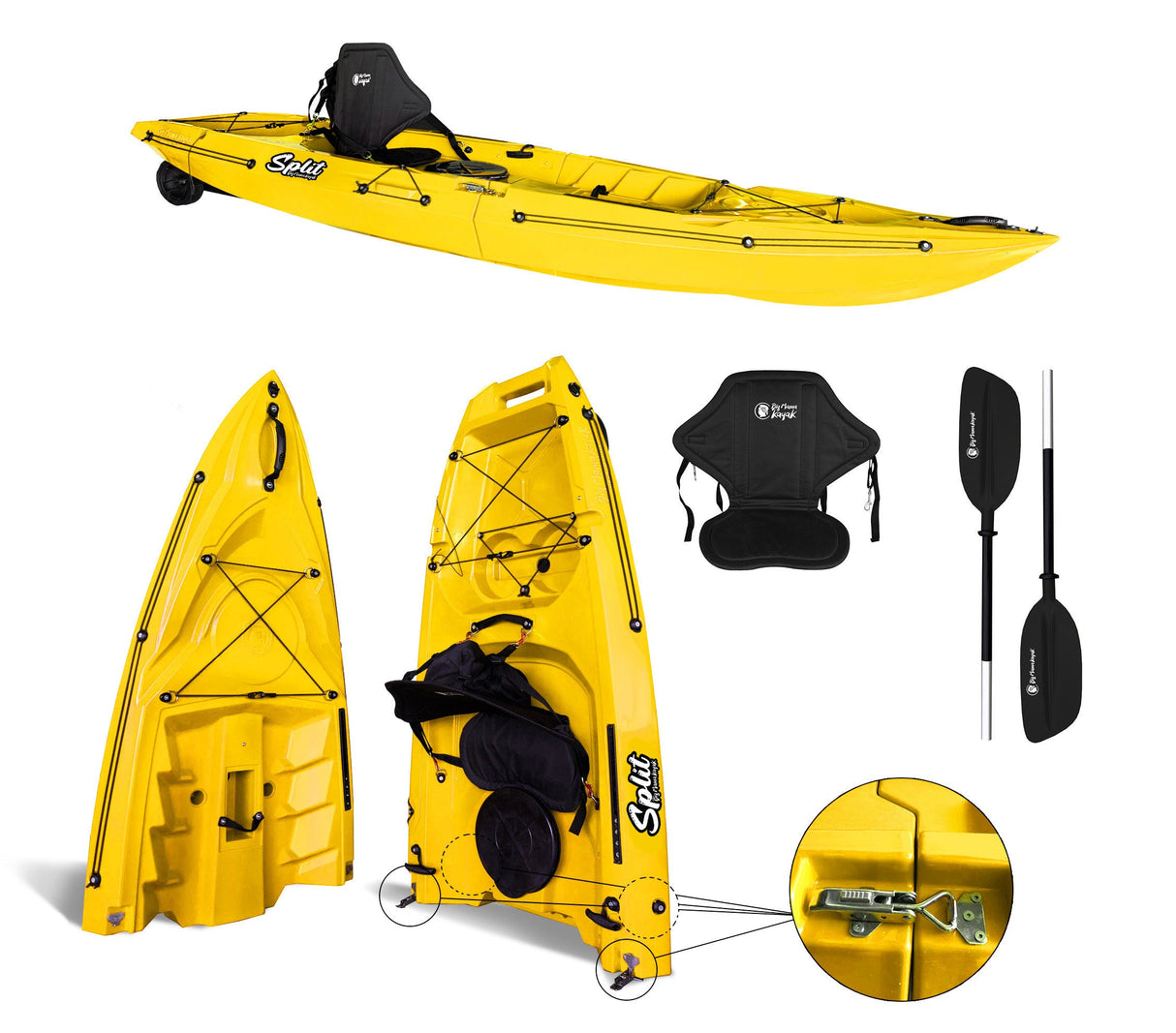 modulo centrale per kayak Split + pagaia + sedile Big Mama Kayak