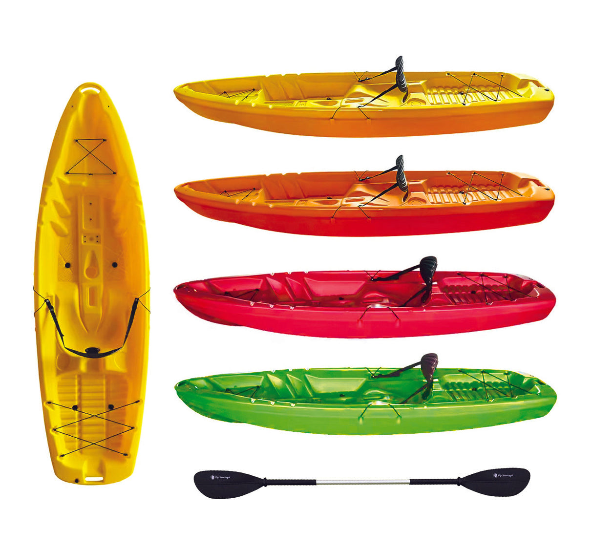 Canoa 1 posto GIL 2.0 BIG MAMA KAYAK - kayak monoposto da 254 cm + seggiolino + pagaia