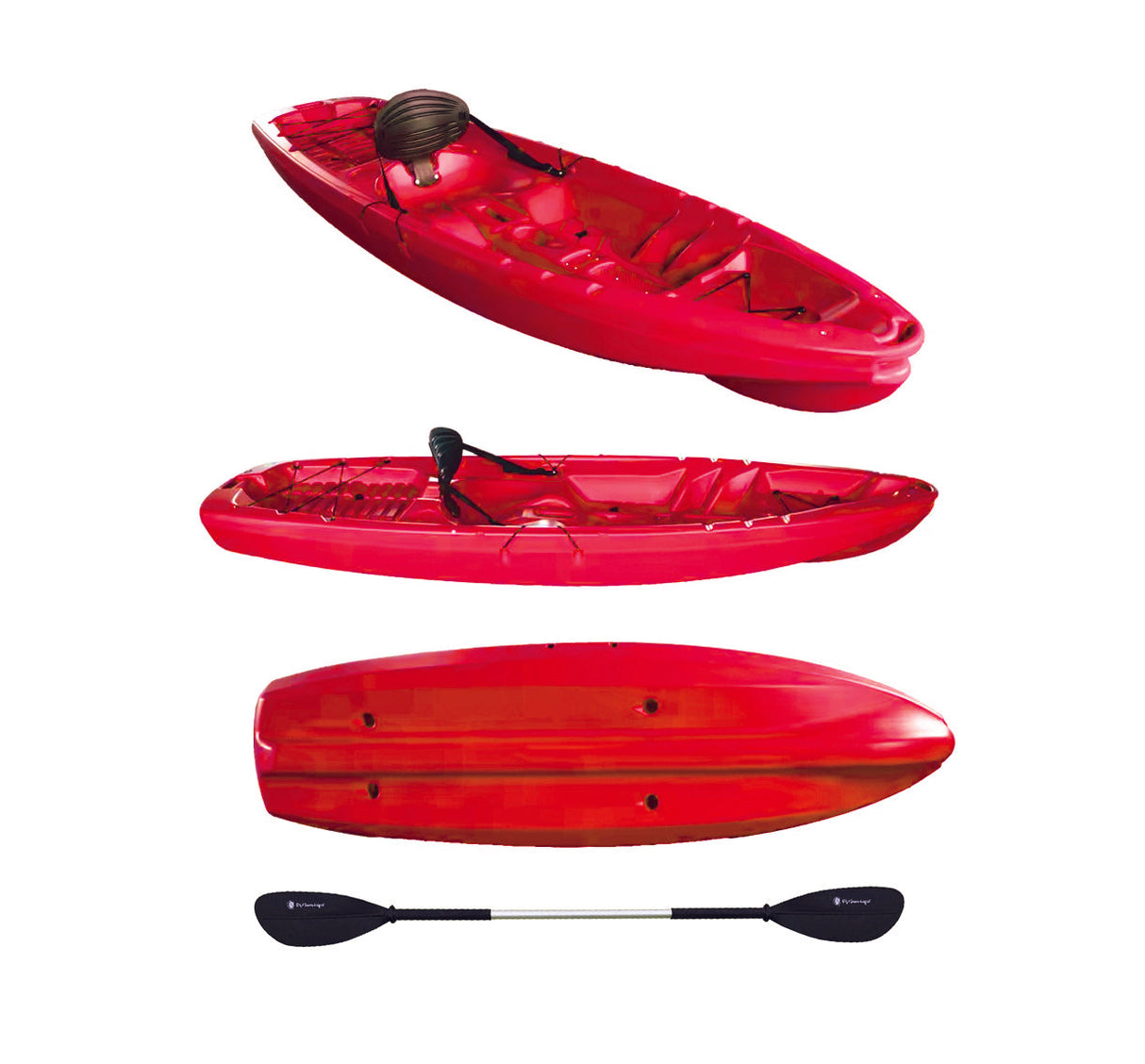 GIL 2.0 Big Mama Kayak - kayak monoposto da 254 cm + seggiolino + pagaia + gilet salvagente