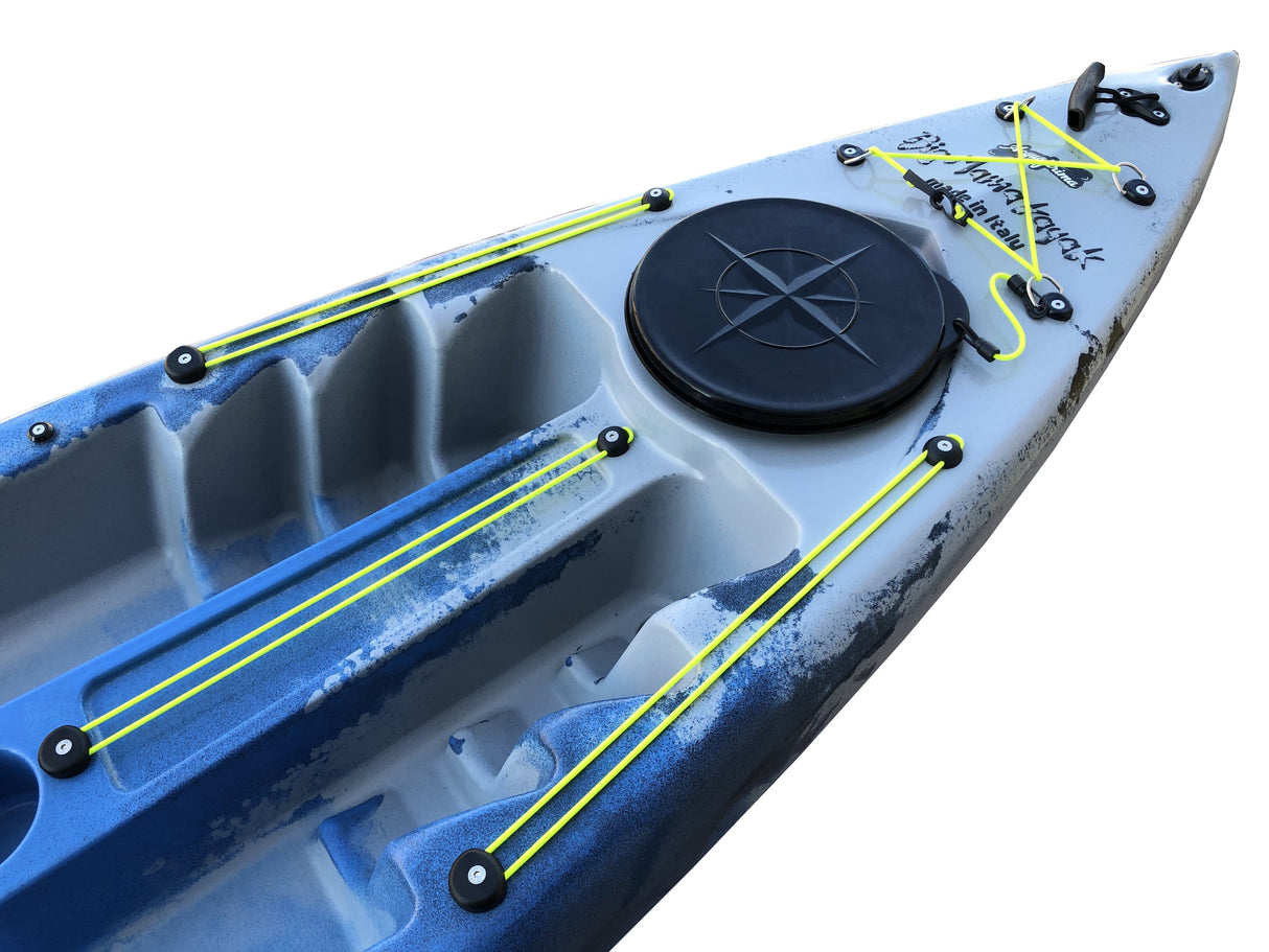 Canoa 1 posto singolo acquaprima limited edition Big Mama Kayak, monoposto 310 cm + 2 gavone + 1 seggiolino (pack 2) - snake blu