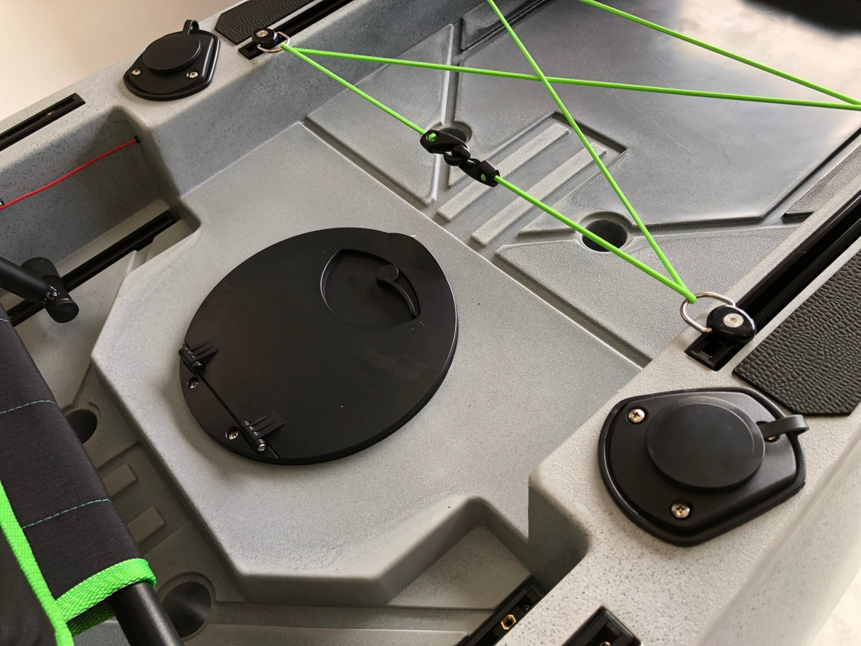 Big Mama Kayak a pedali Triken 330 con Pulpito Inox + Piastra sgancio rapido + motore POWERDRIVE MINN KOTA 45lb, GPS Spotlock