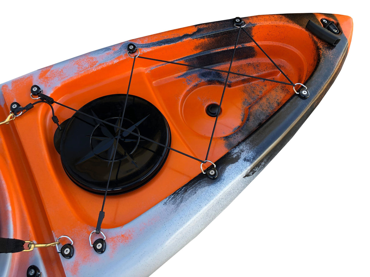 Canoa monoposto acquaprima fishing limited edition Big Mama Kayak 310 cm - 3 portacanne + 2 gavone + 1 pagaia + 1 seggiolino (full pack) - snake arancione