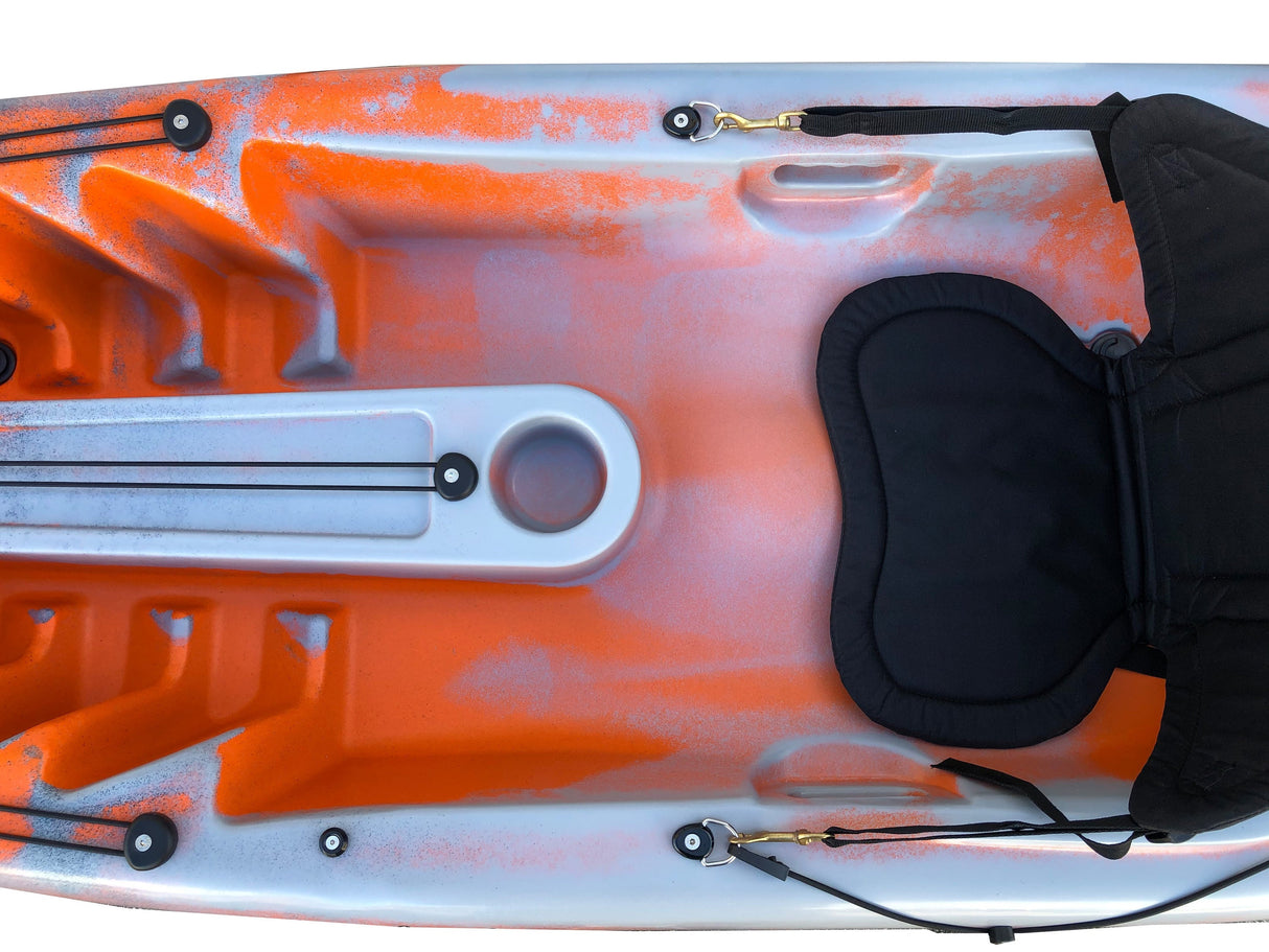 Canoa monoposto acquaprima fishing limited edition Big Mama Kayak 310 cm - 3 portacanne + 2 gavone + 1 pagaia + 1 seggiolino (full pack) - snake arancione