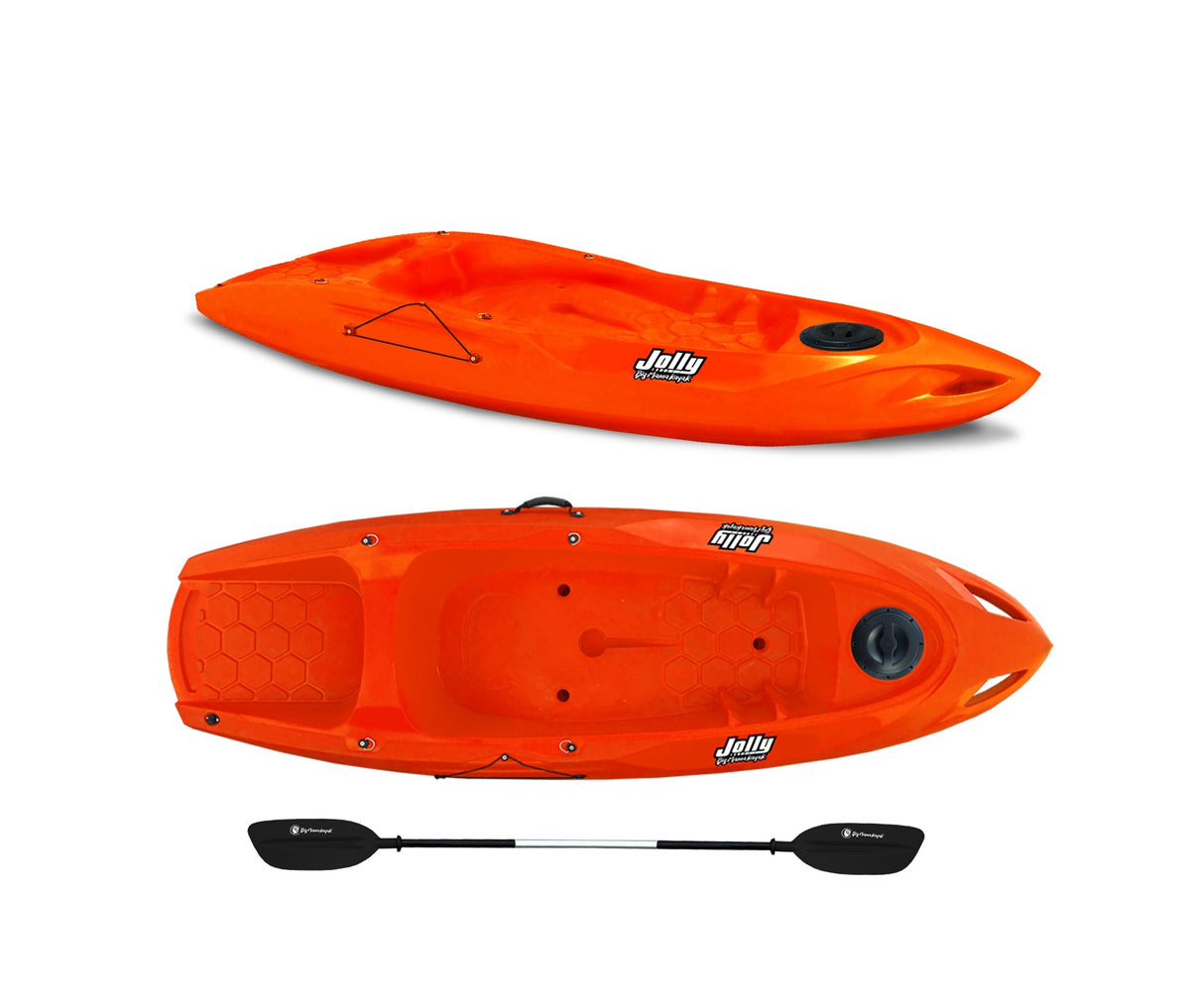 Kayak 1 posto Jolly 2.0 Big Mama Kayak canoa 260 cm + 1 gavone + 1 pagaia in omaggio (PACK 1) Made in Italy - ARANCIONE