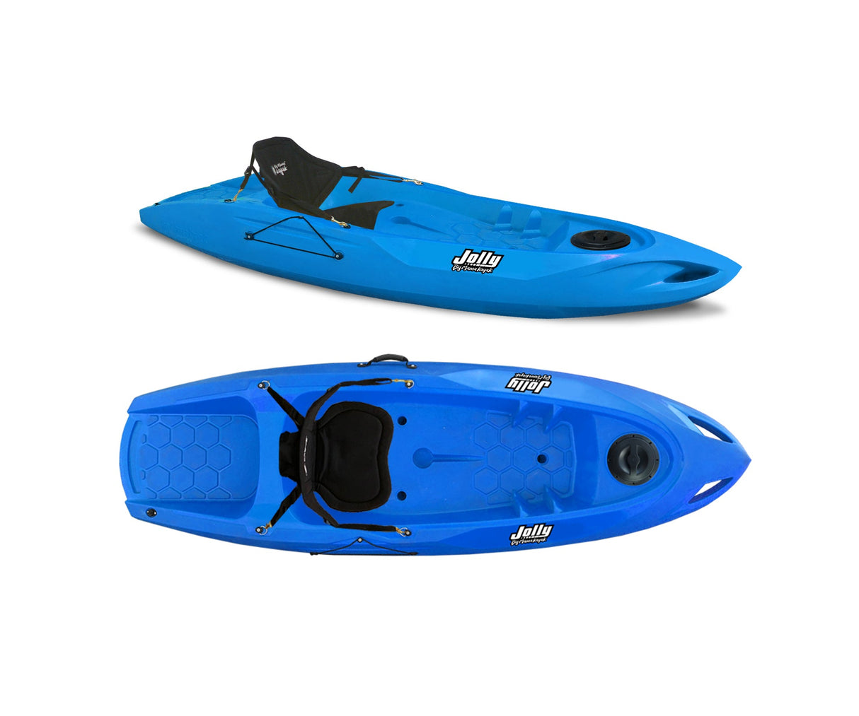 Kayak Monoposto Jolly 2.0 Big Mama Kayak canoa 260 cm + 1 gavone + 1 seggiolino (PACK 2) Made in Italy - AZZURRO