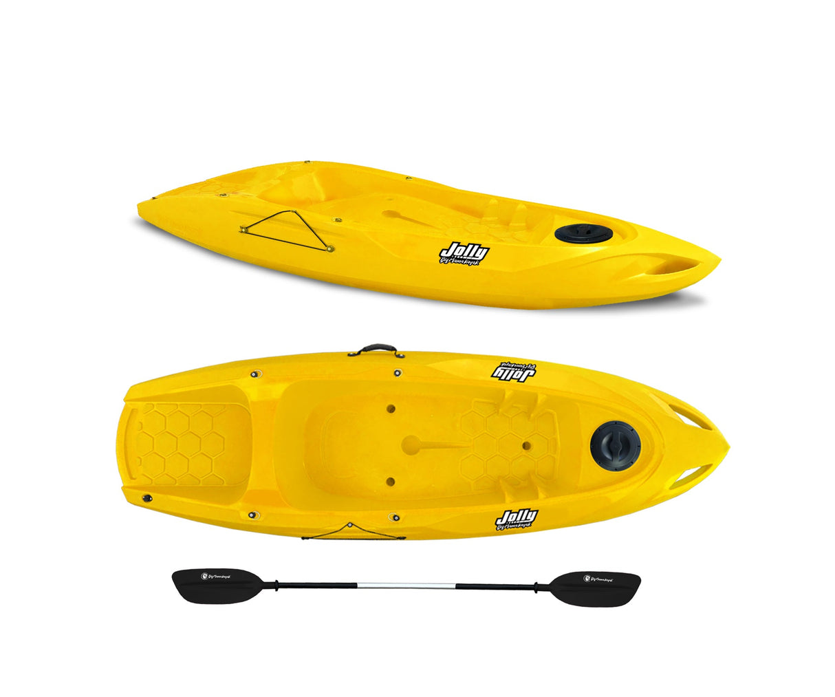 Kayak 1 posto Jolly 2.0 Big Mama Kayak canoa 260 cm + 1 gavone + 1 pagaia in omaggio (PACK 1) Made in Italy - GIALLO