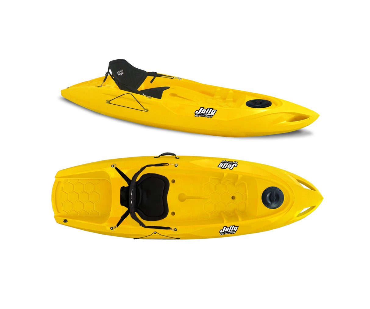 Kayak Monoposto Jolly 2.0 Big Mama Kayak canoa 260 cm + 1 gavone + 1 seggiolino (PACK 2) Made in Italy - GIALLO