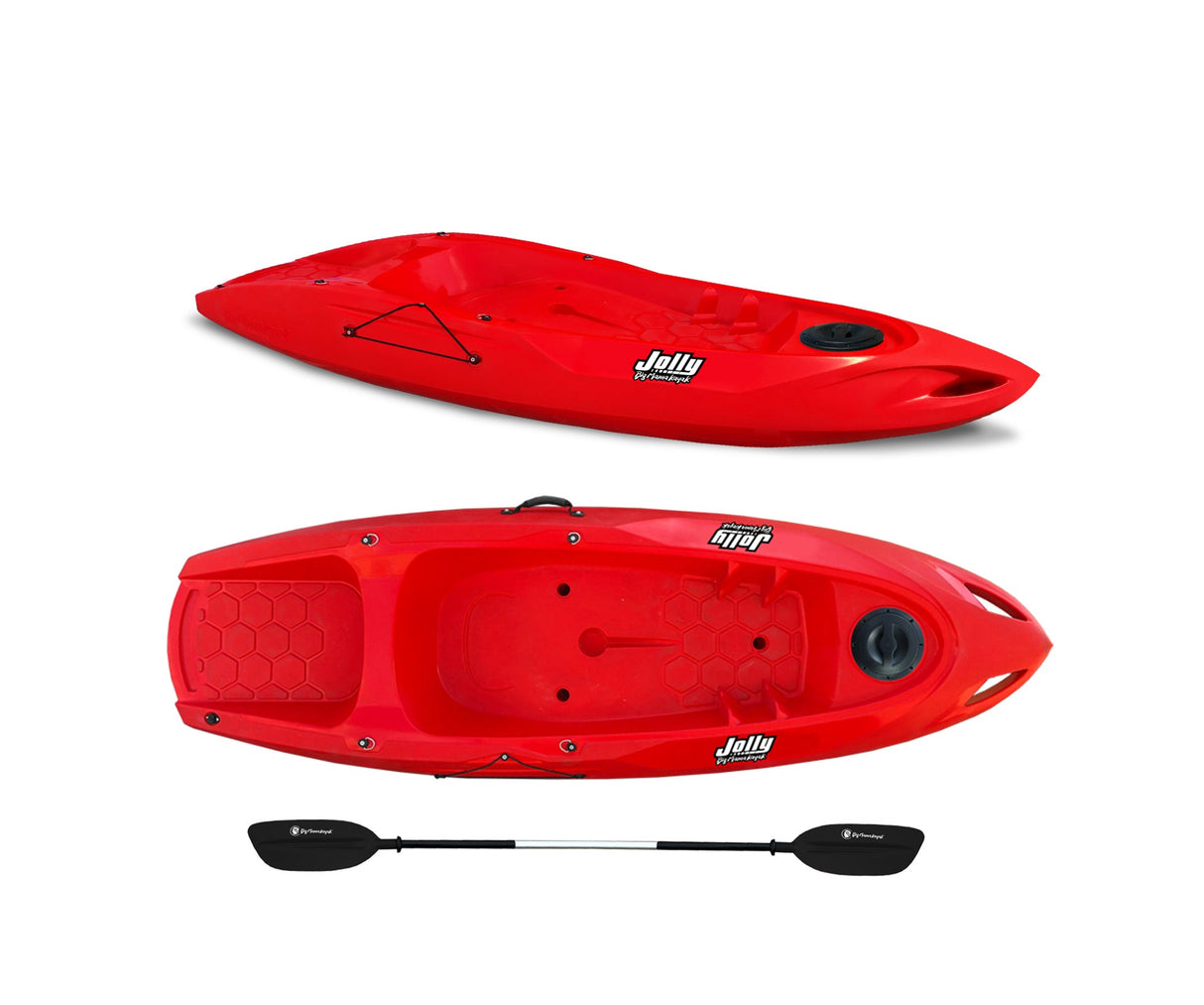Kayak 1 posto Jolly 2.0 Big Mama Kayak canoa 260 cm + 1 gavone + 1 pagaia in omaggio (PACK 1) Made in Italy - ROSSO