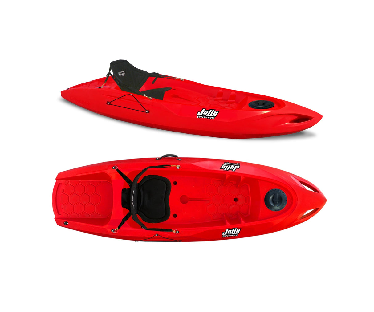Kayak Monoposto Jolly 2.0 Big Mama Kayak canoa 260 cm + 1 gavone + 1 seggiolino (PACK 2) Made in Italy - ROSSO