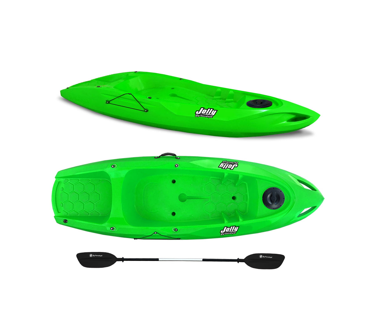 Kayak 1 posto Jolly 2.0 Big Mama Kayak canoa 260 cm + 1 gavone + 1 pagaia in omaggio (PACK 1) Made in Italy - VERDE