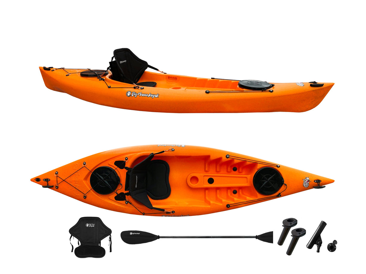 Canoa 1 posto Privat 2.0 Fishing Big Mama Kayak monoposto da pesca 295 cm + 2 gavoni + 3 portacanne + 1 pagaia + 1 seggiolino(FULL PACK) - orange