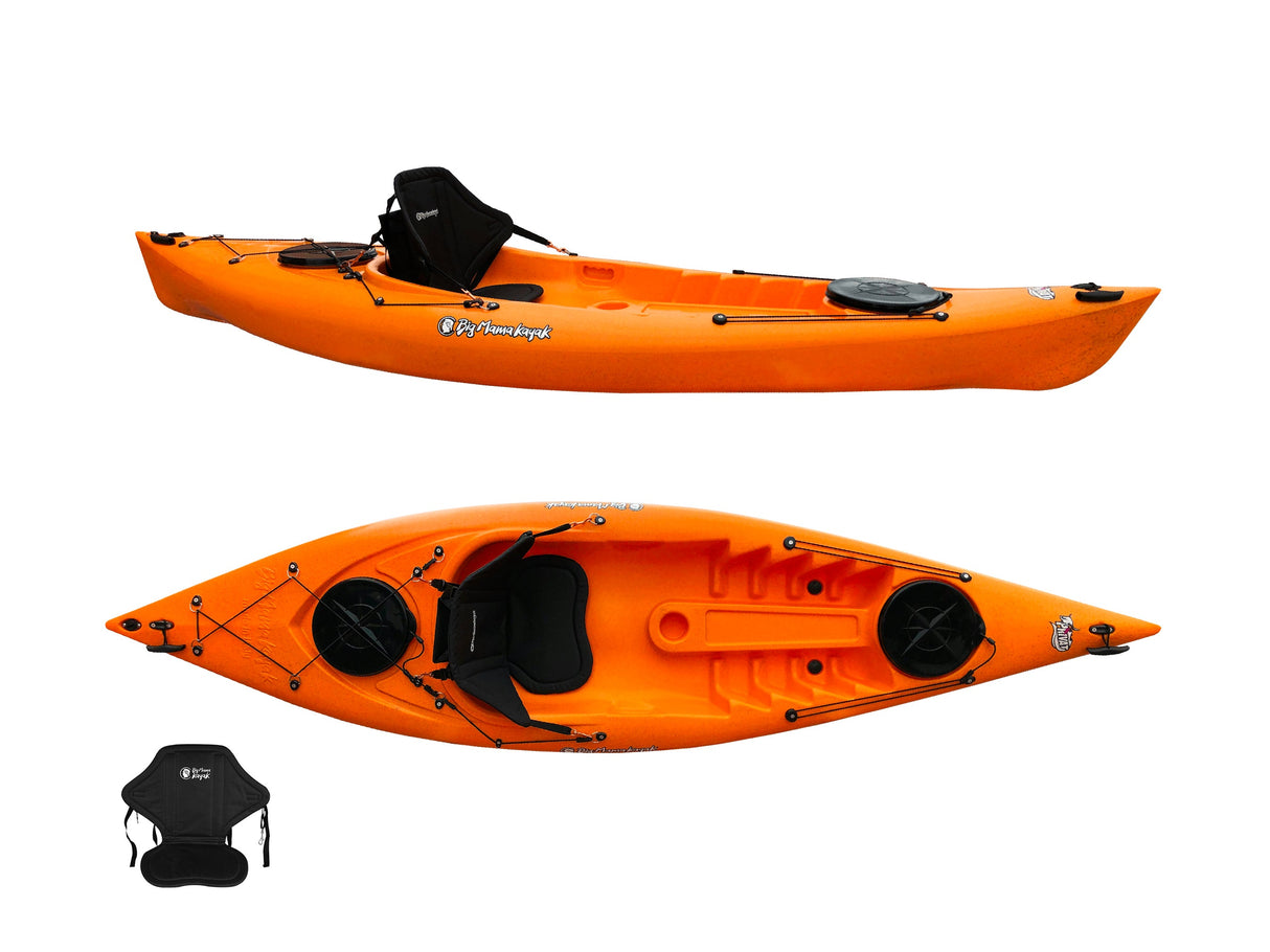 Kayak monoposto Privat 2.0 Big Mama Kayak canoa da 295 cm + 2 gavoni + 1 seggiolino (PACK 2) - ARANCIONE