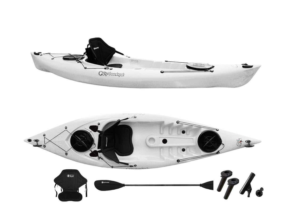 Canoa 1 posto Privat 2.0 Fishing Big Mama Kayak monoposto da pesca 295 cm + 2 gavoni + 3 portacanne + 1 pagaia + 1 seggiolino(FULL PACK) - granit