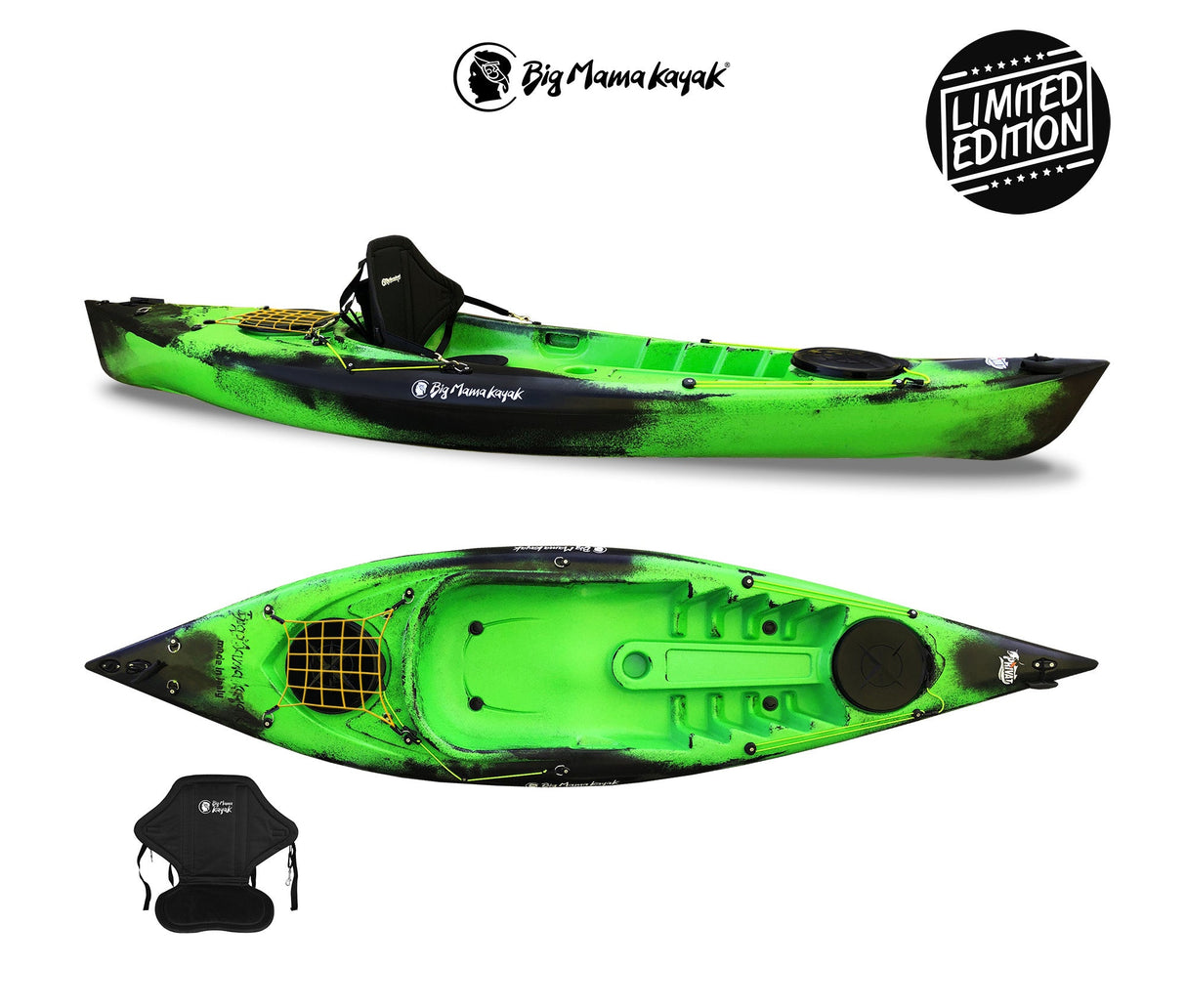 Kayak monoposto privat 2.0 limited edition big mama kayak - canoa da 295 cm + 2 gavoni + 1 seggiolino (pack 2)