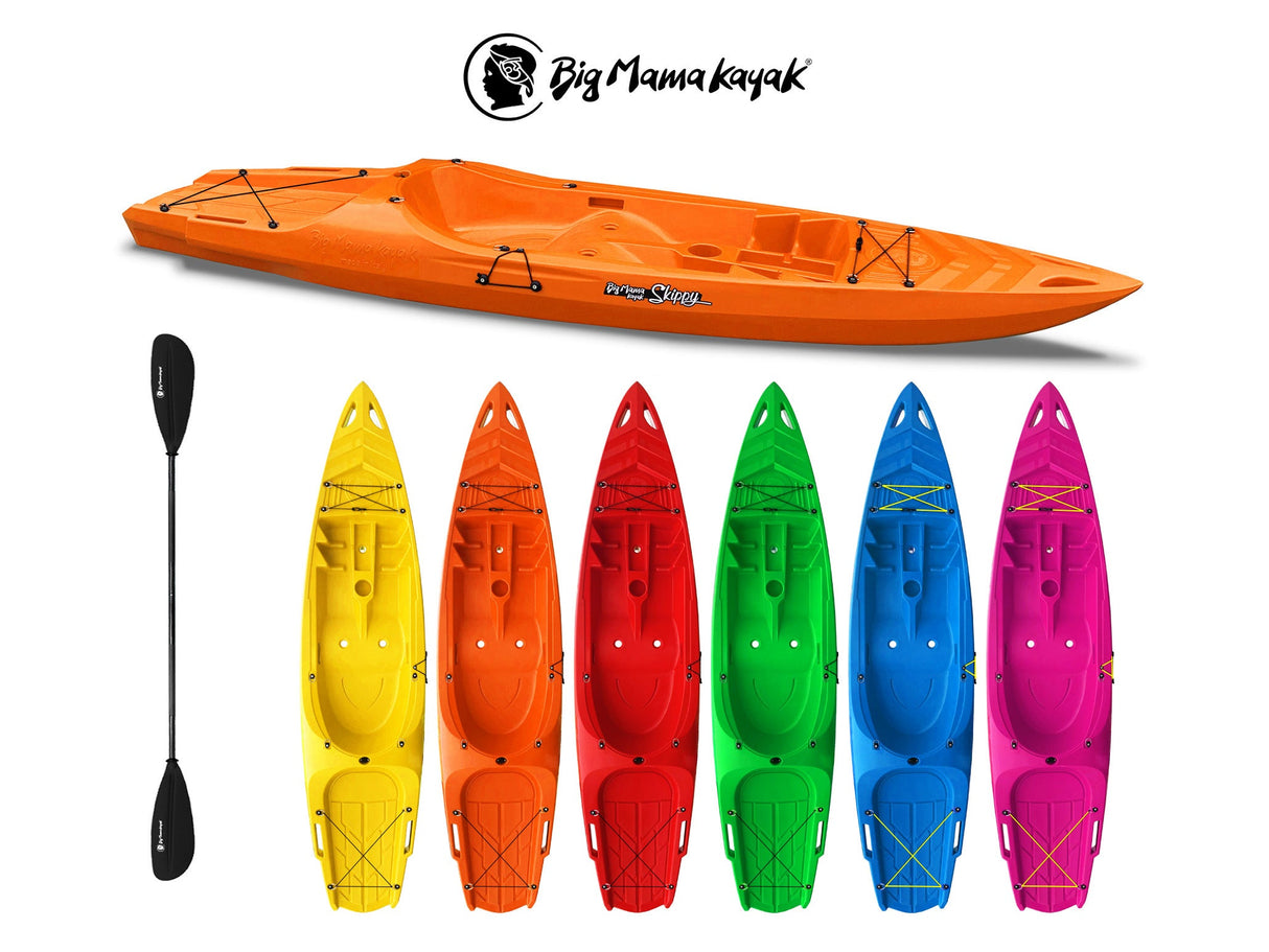 Canoa monoposto skippy 2.0 big mama kayak canoa 305 cm 1 posto adulto + 1 posto bambino + 1 pagaia (pack 1)