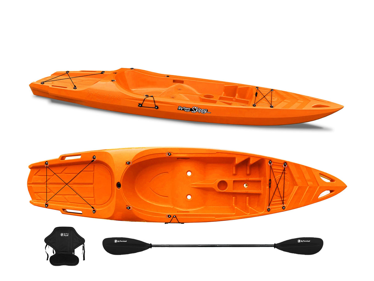 canoa monoposto skippy 2.0 big mama kayak canoa 305 cm con 1 posto adulto + 1 posto bambino + pagaia + seggiolino (full pack)