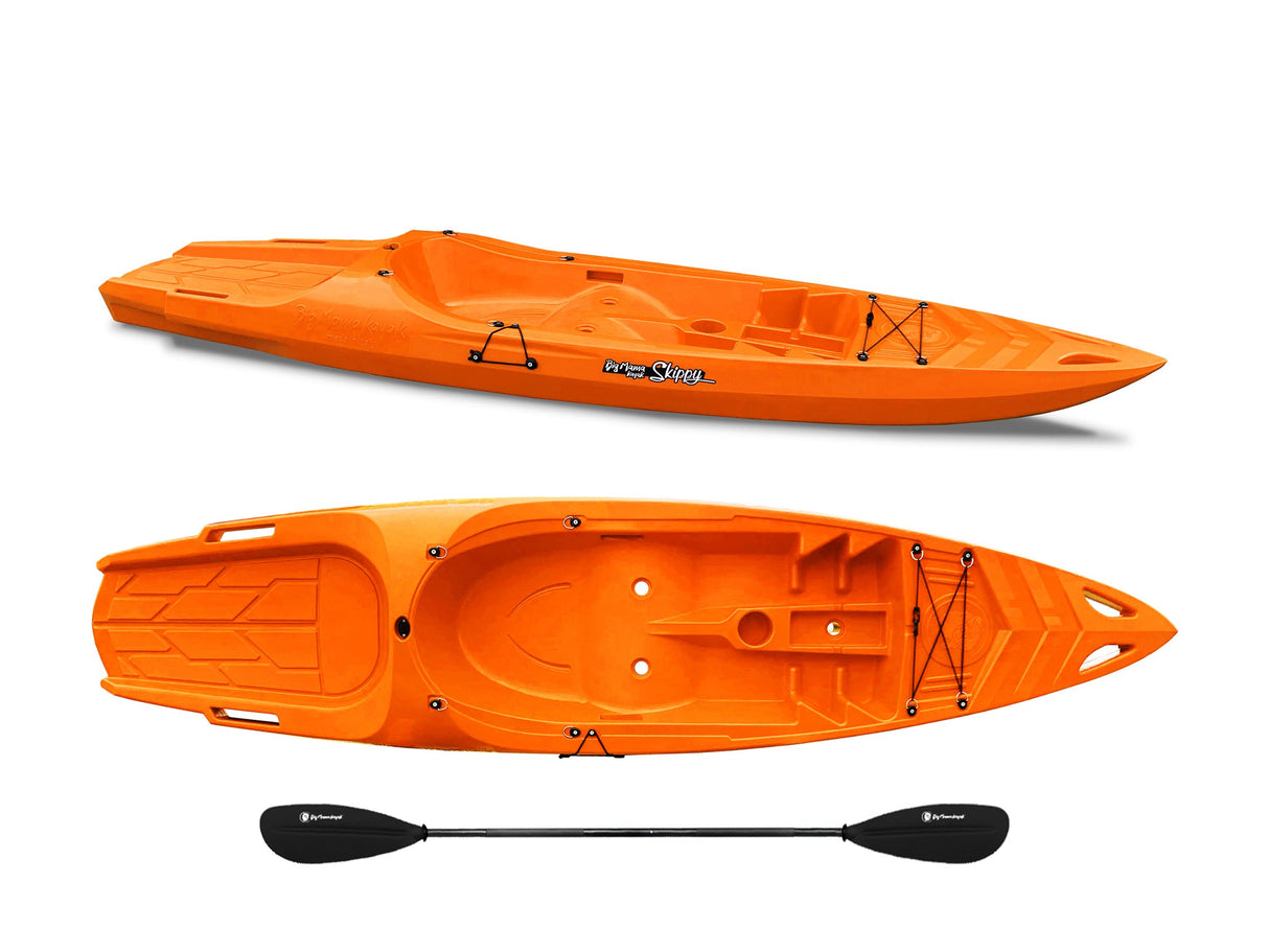 Kayak 1 posto Skippy 2.0 Big Mama Kayak - canoa 305 cm con 1 posto adulto + 1 posto bambino + pagaia (PACK 1) - orange