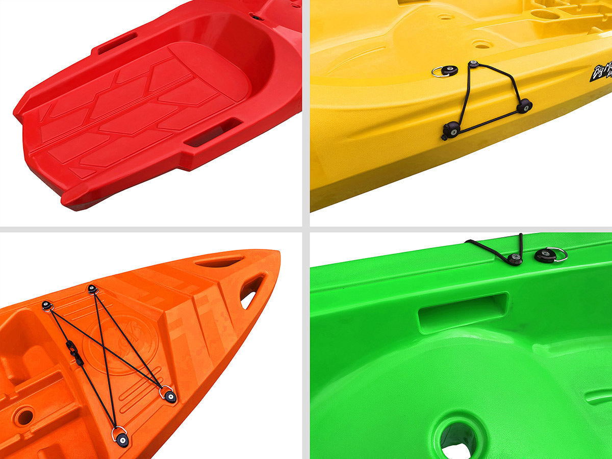 Canoa 1 posto singolo Skippy 2.0 Expedition Big mama kayak - Kayak 305 cm con 1 posto adulto + 1 posto bambino + seggiolino (PACK 2) - ROSSO