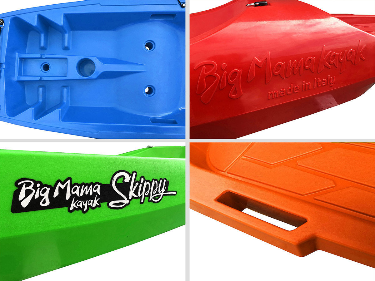 Canoa 1 posto singolo Skippy 2.0 Expedition Big Mama Kayak - Kayak 305 cm con 1 posto adulto + 1 posto bambino + seggiolino (PACK 2) - orange