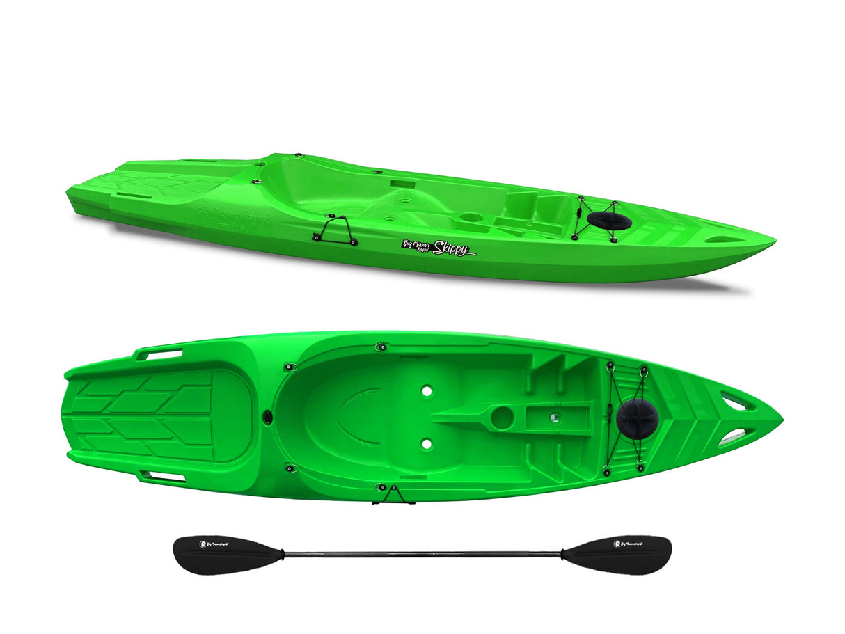 Kayak 1 posto Skippy 2.0 Expedition Big mama Kayak - Canoa 305 cm con 1 posto adulto + 1 posto bambino + pagaia (PACK 1) - VERDE