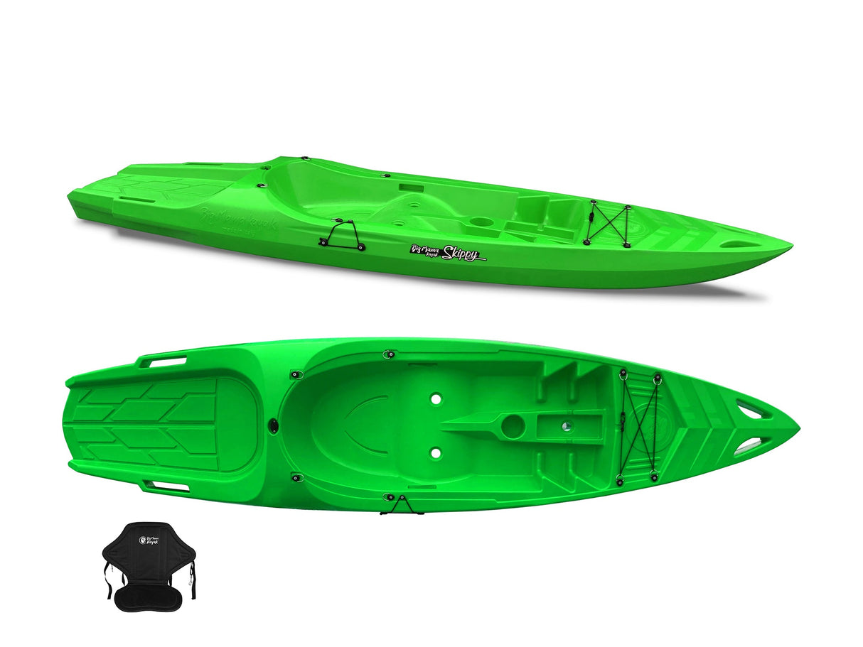 Canoa monoposto Skippy 2.0 Big mama kayak - Kayak 305 cm con 1 posto adulto + 1 posto + seggiolino (PACK 2) - VERDE