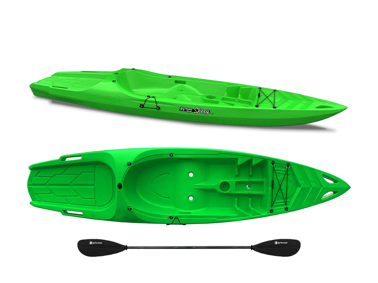 Kayak 1 posto Skippy 2.0 Big mama kayak - canoa 305 cm con 1 posto adulto + 1 posto bambino + pagaia (PACK 1) - VERDE