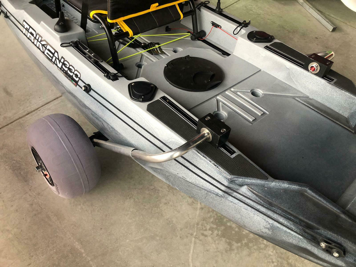 Carrello retrattile integrabile per Triken 330 e 380 Big Mama Kayak, incluse ruote da sabbia
