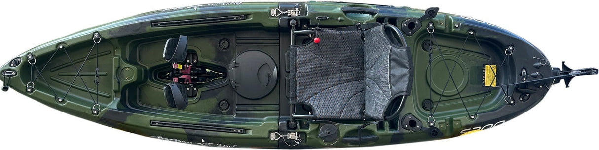 Kayak divisibile a pedali con pinne Big Mama START S300 fishing + 2 portacanne orientabili