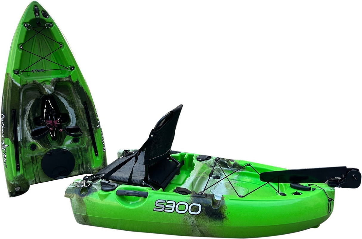 Kayak divisibile a pedali con pinne Big Mama START S300 + GARMIN VIVID 5 cv + kit montaggio schermo ecoscandaglio + kit staffa trasduttore