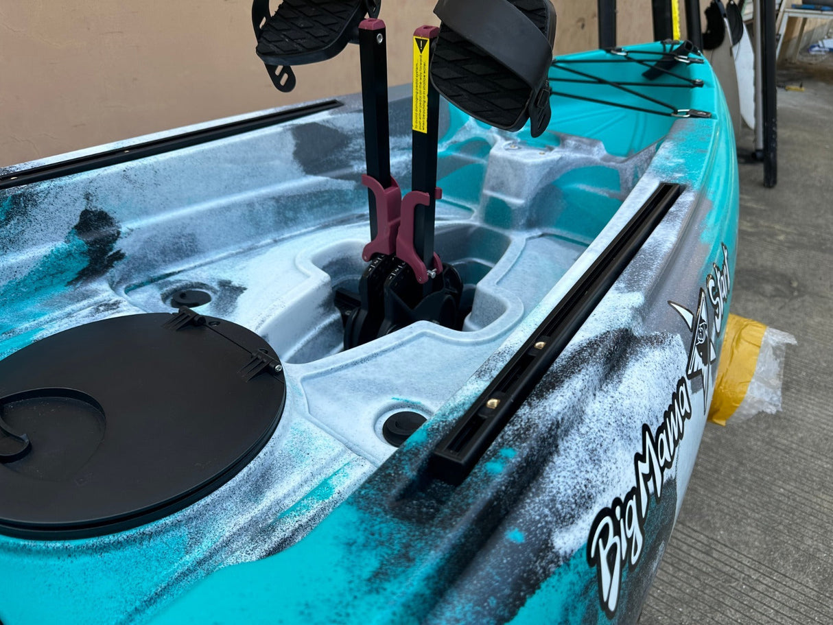 Kayak divisibile a pedali con pinne Big Mama START S300 fishing + 2 portacanne orientabili