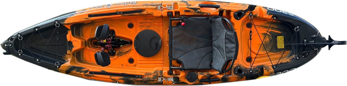 Kayak divisibile a pedali con pinne Big Mama START S300 fishing + 2 portacanne orientabili