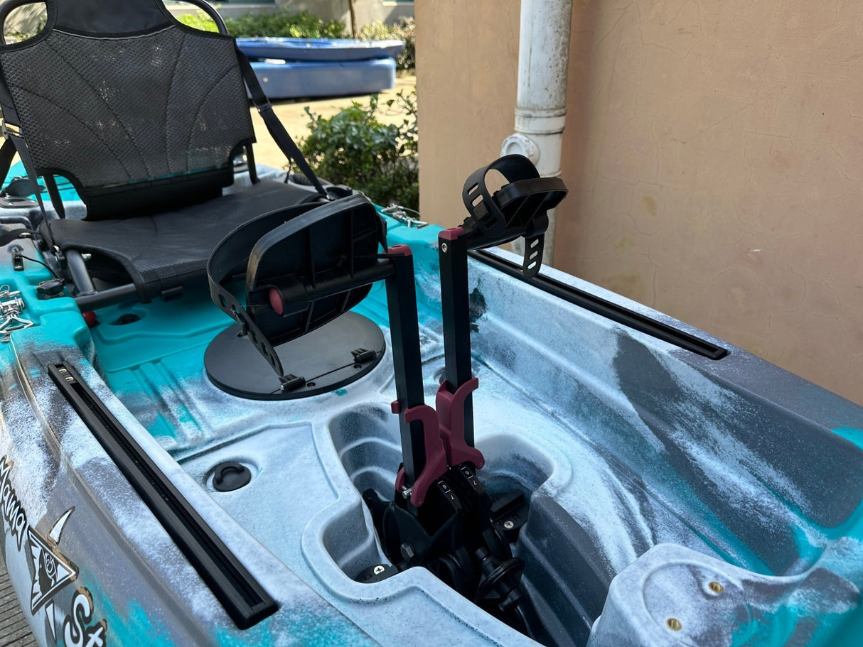 Kayak divisibile a pedali con pinne Big Mama START S300 fishing + 2 portacanne orientabili