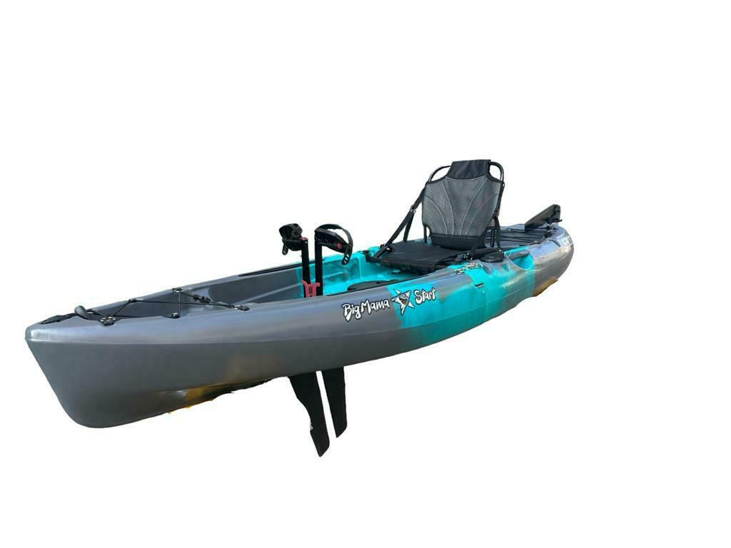 Kayak divisibile a pedali con pinne Big Mama START S300 fishing + 2 portacanne orientabili