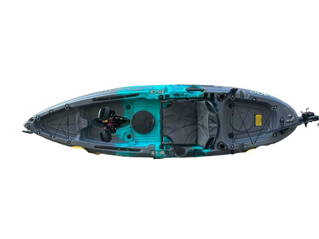 Kayak divisibile a pedali con pinne Big Mama START S300 fishing + 2 portacanne orientabili