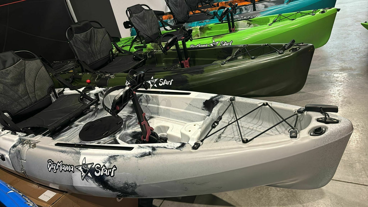 Kayak a pedali divisibile in 2 con pinne Big Mama Start s300 colore bianco nero