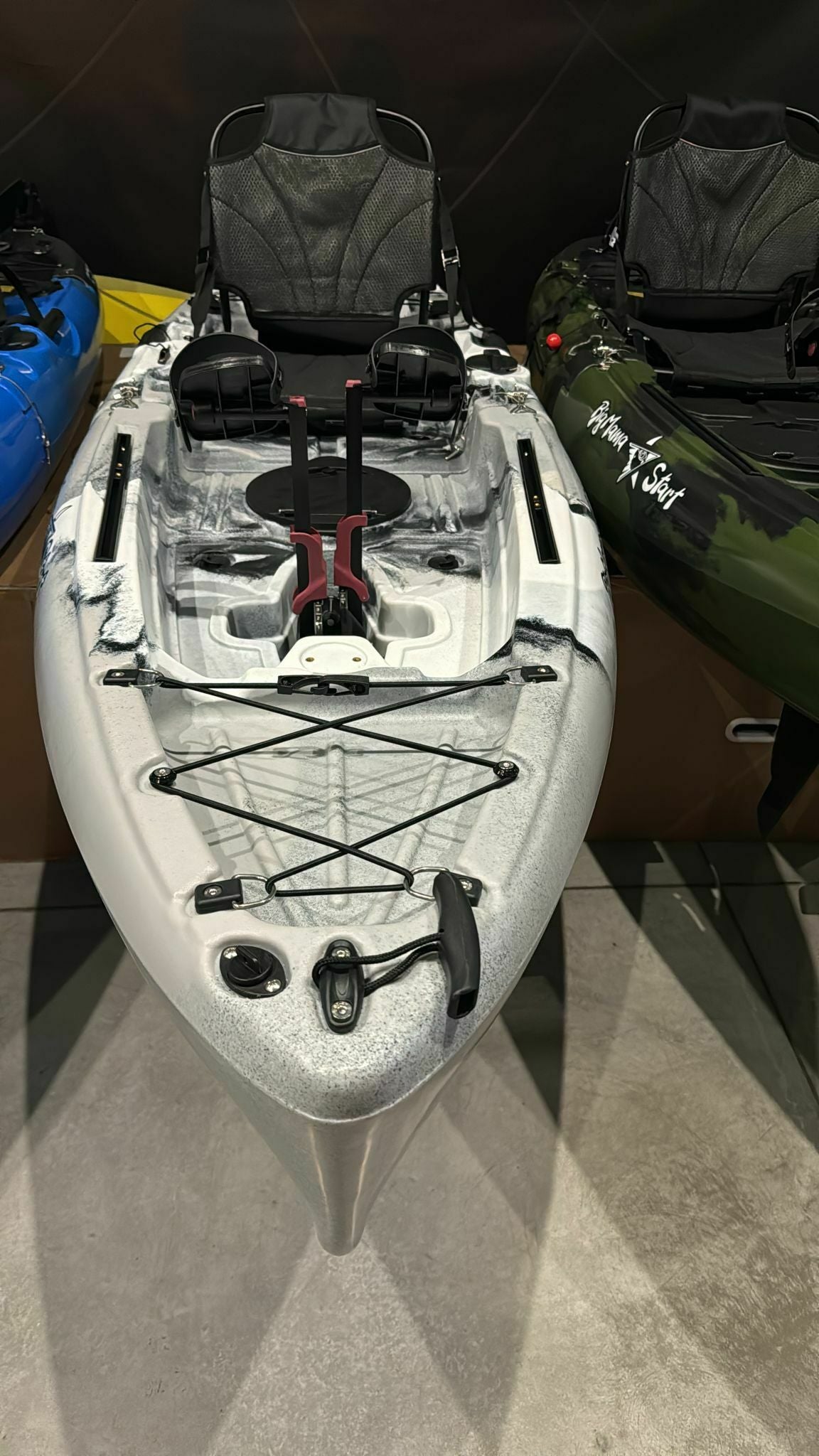 Kayak a pedali divisibile in 2 con pinne Big Mama Start s300 colore bianco nero